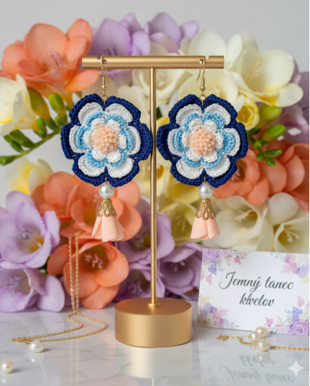 Dizajnové náušnice "Jemný tanec kvetov"